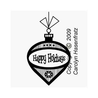  Retro Happy Holidays Ornament Unmounted Rubber Stamp Arts 