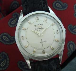 Mens FINE Old Estate 50s Stainless Longines Automatic Wrist Watch 