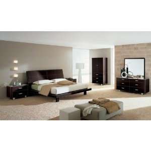  YumanMod Crono Bedroom Set in Leather Brown