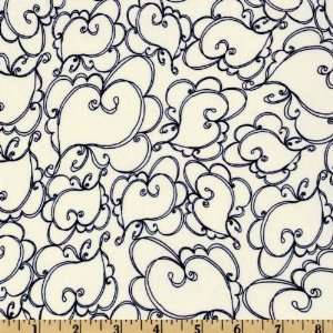  44 Wide Loralies Still Crooked Hearts Ivory Fabric By 