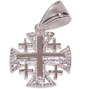 Sterling Silver Jerusalem Cross   Very Elegant hand work   2 Layers (1 