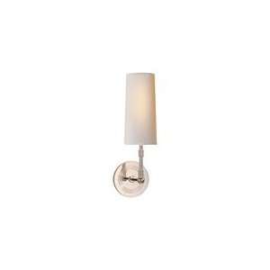 Thomas OBrien Ziyi Sconce in Polished Silver with Natural Paper Shade 