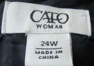   Size 24W Black & Cream Print Scoop Neck Straight Dress 55% Cotton euc