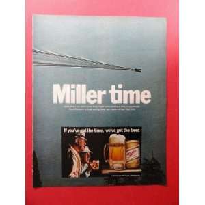 Miller Beer,1972 print advertisement (Boat/lake.) original vintage 