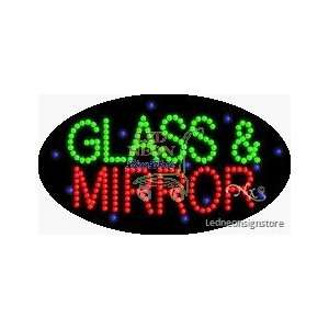Glass and Mirror LED Sign 15 inch tall x 27 inch wide x 3.5 inch deep 
