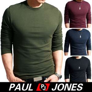 HOT Mens Slim Fits T Shirts Crew Neck Long Sleeve Tops Tunic Cotton 