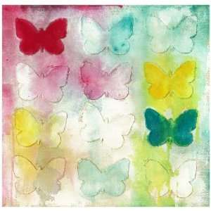   Donna Downey Collection   12 x 12 Screenprint Canvas Paper   Butterfly