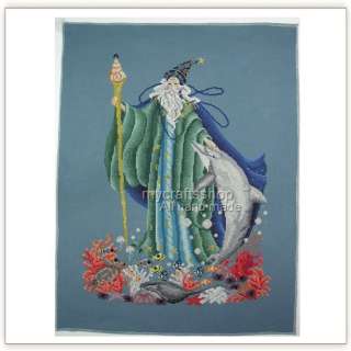 Wizard of the Sea   PREORDER COMPLETED CROSS STITCH  