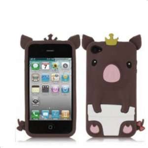 Cute 3D Pig Cartoon Animal Silicone Gel Case Cover for iPhone 4 4G 4S 