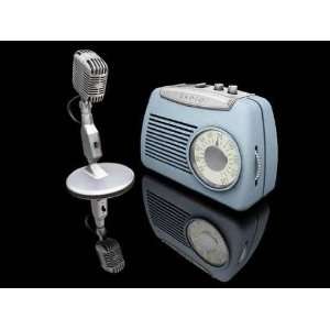  Retro Radio and Microphone   Peel and Stick Wall Decal by 