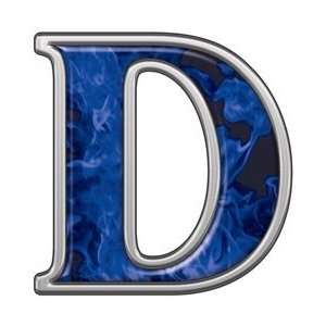 com Reflective Letter D with Inferno Blue Flames   12 h   REFLECTIVE 