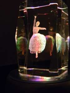 Ballerina Crystal etching 3D lighting  