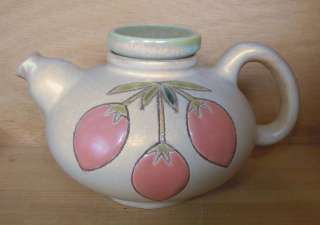 Eduardo Vega Pottery Ecuador Coral Berry Tan Teapot  