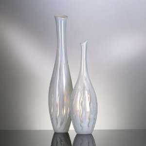  Lg Wht/Clr Wave Vase [Kitchen]