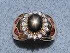 MENS 10X8MM ALL NATURAL BLACK STAR SAPPHIRE S S RING items in SILK 