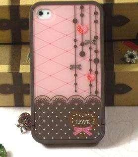 new fashion cuter lovely hard cover skin case for iphone 4 4s retail 