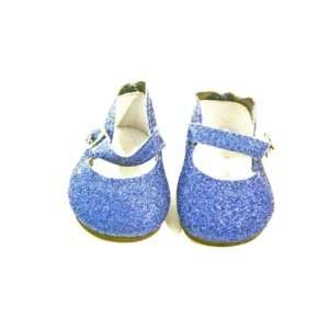   Girl Doll Clothes Blue Glitter Strap Dress Shoes Toys & Games