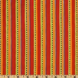  44 Wide Sandbox Stripe Red/Green Fabric By The Yard 