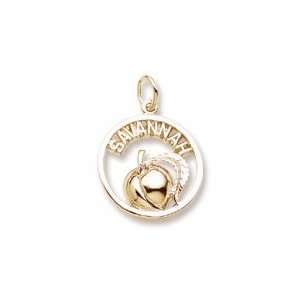  Savannah Peach Charm in Yellow Gold Jewelry