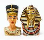 EGYPT KING TUT & QUEEN NEFERTITI SALT & PEPPER SHAKERS