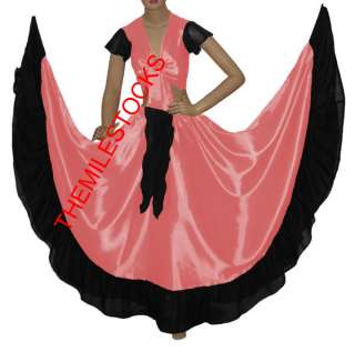 TMS RED/BLACK Designer Ruffle Skirt Top Set Belly Dance  