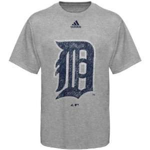 adidas Detroit Tigers Youth Ash Distressed Logo T shirt (Small 