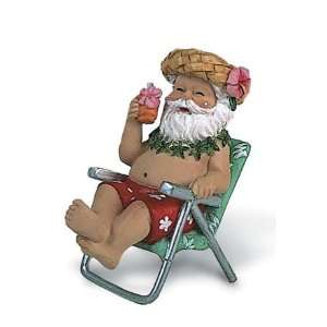  TROPICAL SANTA WITH DRINK ORNAMENT