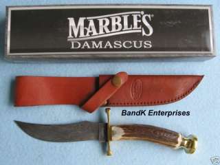 MARBLES DAMASCUS HUNTER MR510 Stag knife/knives NIB  
