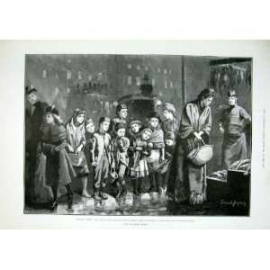  Outside A Fishmonger & Poulterers Shop 1889 Old Print F 