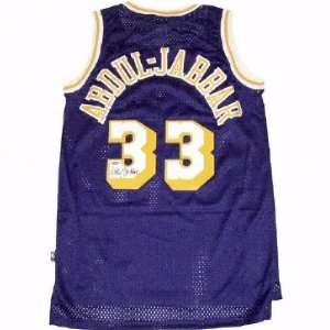 Kareem Abdul Jabbar Los Angeles Lakers Autographed Purple Swingman 