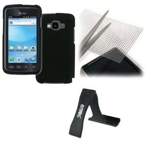 Samsung Rugby Smart I847 Rubberized Case Cover (Black) + Mini Folding 