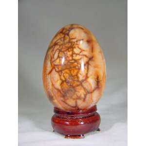  Carnelian Agate Egg Lapidary Gemstone Orb with Stand 