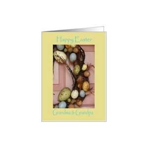  Easter, grandparents, egg wreath Card Health & Personal 