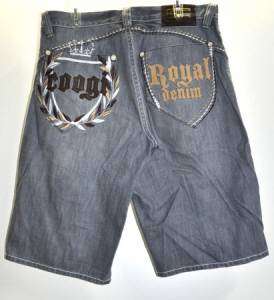 Coogi Royal Denim Mens Light Gray Jean Shorts Sz 36  