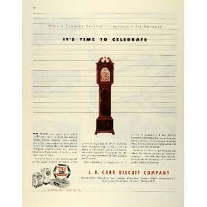  Clock Food Carr Saltines Crackers   Original Print Ad