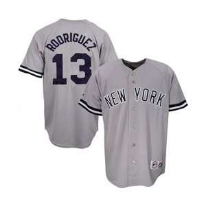  Majestic New York Yankees #13 Alex Rodriguez Grey Replica 
