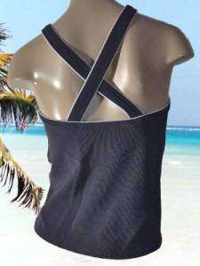   End True Navy Faille Tankini Swimsuit Top wms 8 DD cup NEW  