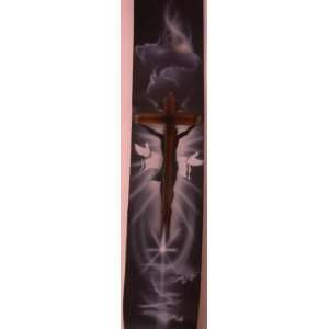   Leather Airbrushed Cross Designer Guitar Strap Musical Instruments