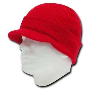  by Decky RED CURVED VISOR BEANIE JEEP CAP CAPS HAT HATS 