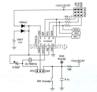 INBOARD   RTC+Counter PCF8583 with I2C to PIC AVR ARM  