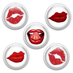  Decorative Push Pins 5 Big Lip Kisses