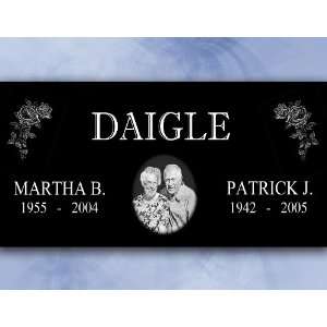 Sm. Black Granite Marker (16 x 8 x 4) Design 9 