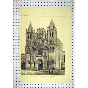  West Front Angouleme Cathedral 1896 Exterior View