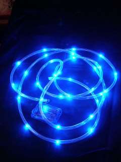 Clear Tube Battery Rope Light 40 LED Lights 15 ft BLUE  