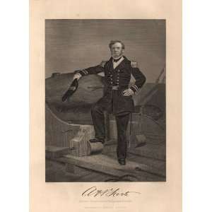  1862 Antique Engraving of Admiral Andrew Hull Foote by 