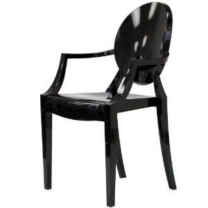   Modern Philippe Starck Style Louis Ghost Chair, Black