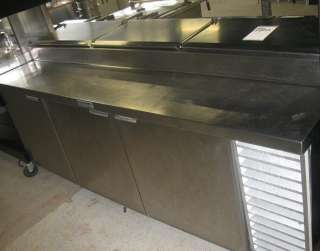   Stainless 3 Door Self Contain Refrigerated Pizza Prep Table 18693PT