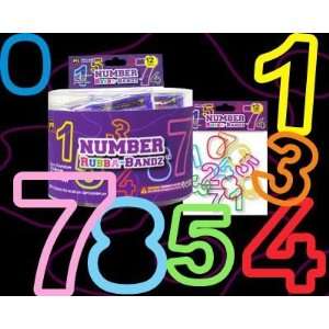 Colorful Numbers Rubba Bandz Rubber Bands Bracelets 12pk 