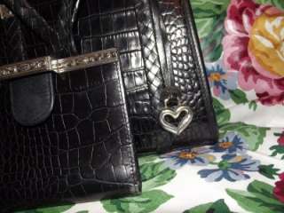 Exquisite Brighton Shoulder Bag with Matching French Wallet, Black 