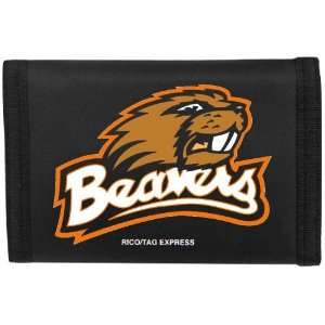  Oregon State Beavers Black Nylon Tri Fold Wallet Sports 